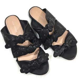 Pour la Victoire Leather Studded Bow Flats Size 7